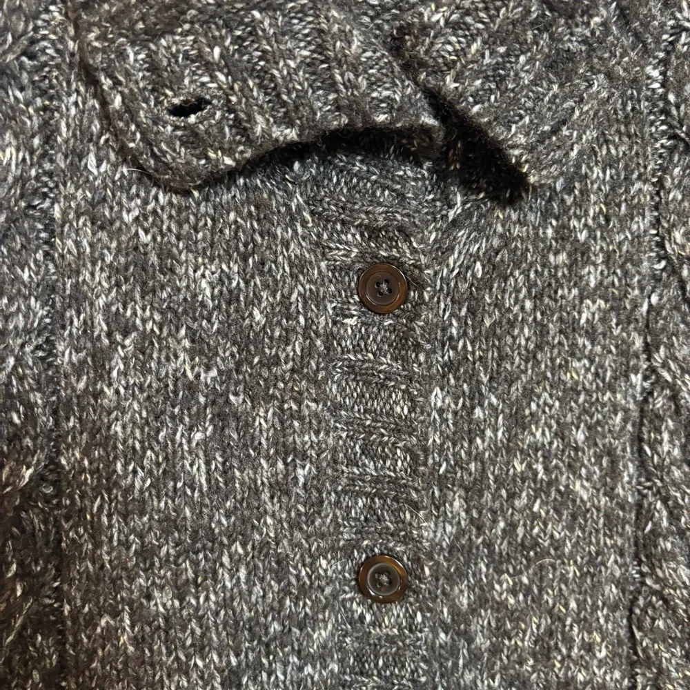 LL Bean‎ Womens Sweater Button Down Wool Blend Grampacore Brown Black Speckled L